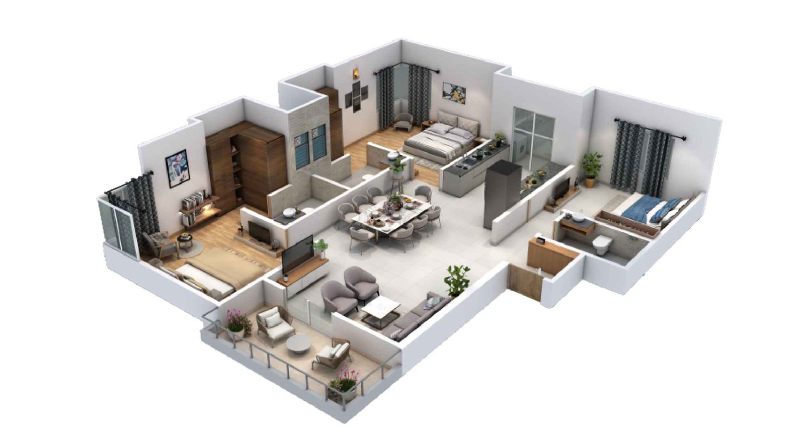 Aura-Divine-3-BHK-Unit-Plan